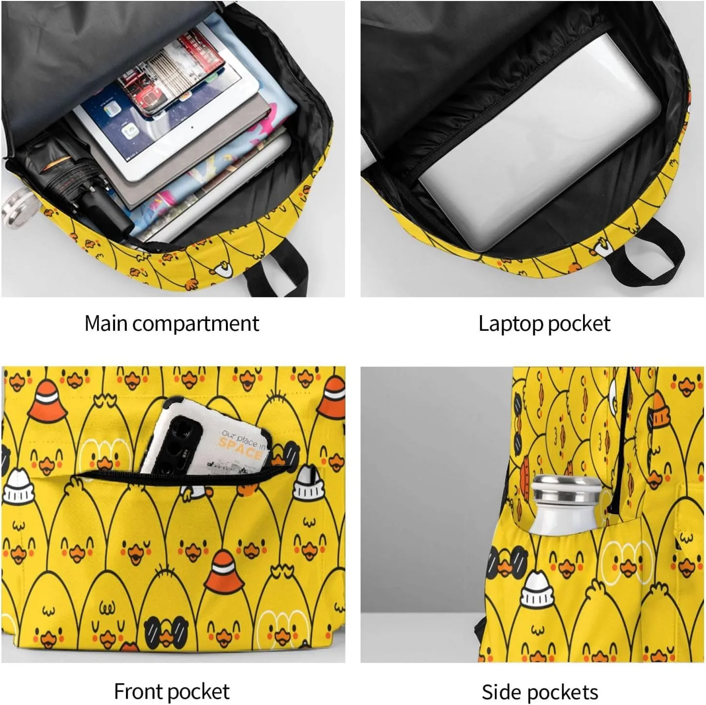 Duck Backpack Laptop Backpack Lightweight Backpacks Casual Daypack For Women Men Travel Hiking
