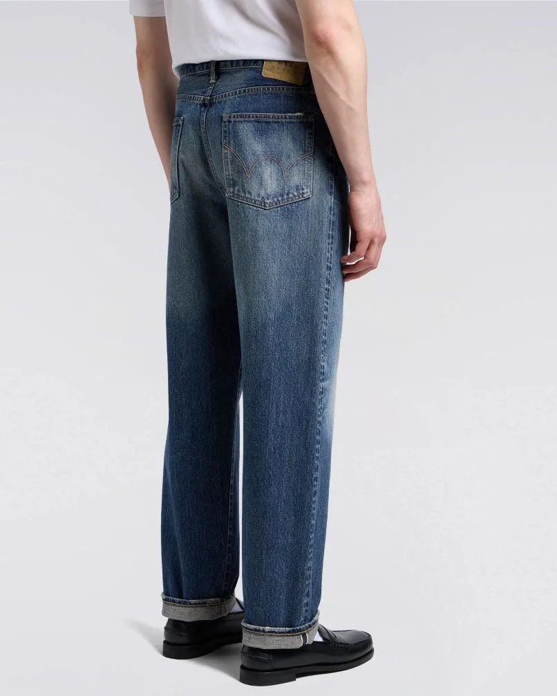Edwin Made in Japan Loose Fit Mens Jeans - 14oz Kurabo Recycled Red Selvage Denim / GD Eco Stone