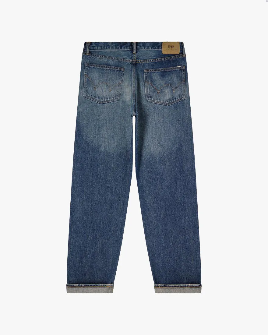 Edwin Made in Japan Loose Fit Mens Jeans - 14oz Kurabo Recycled Red Selvage Denim / GD Eco Stone