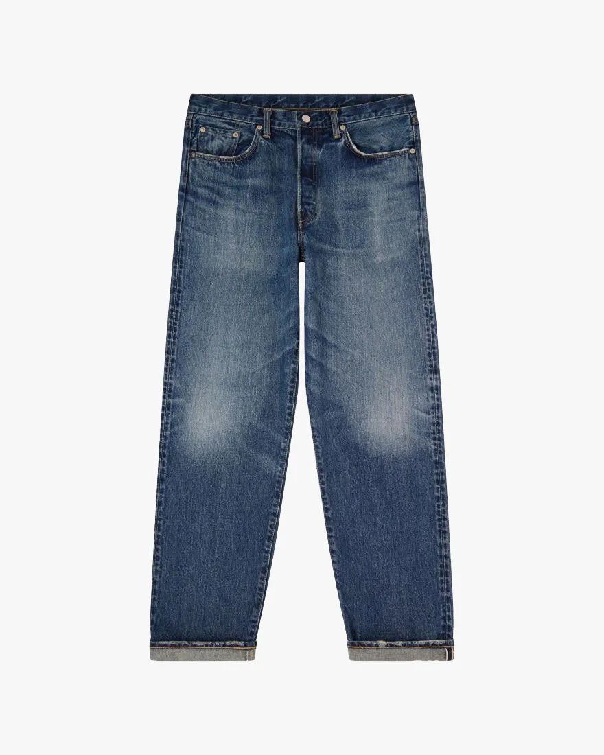 Edwin Made in Japan Loose Fit Mens Jeans - 14oz Kurabo Recycled Red Selvage Denim / GD Eco Stone