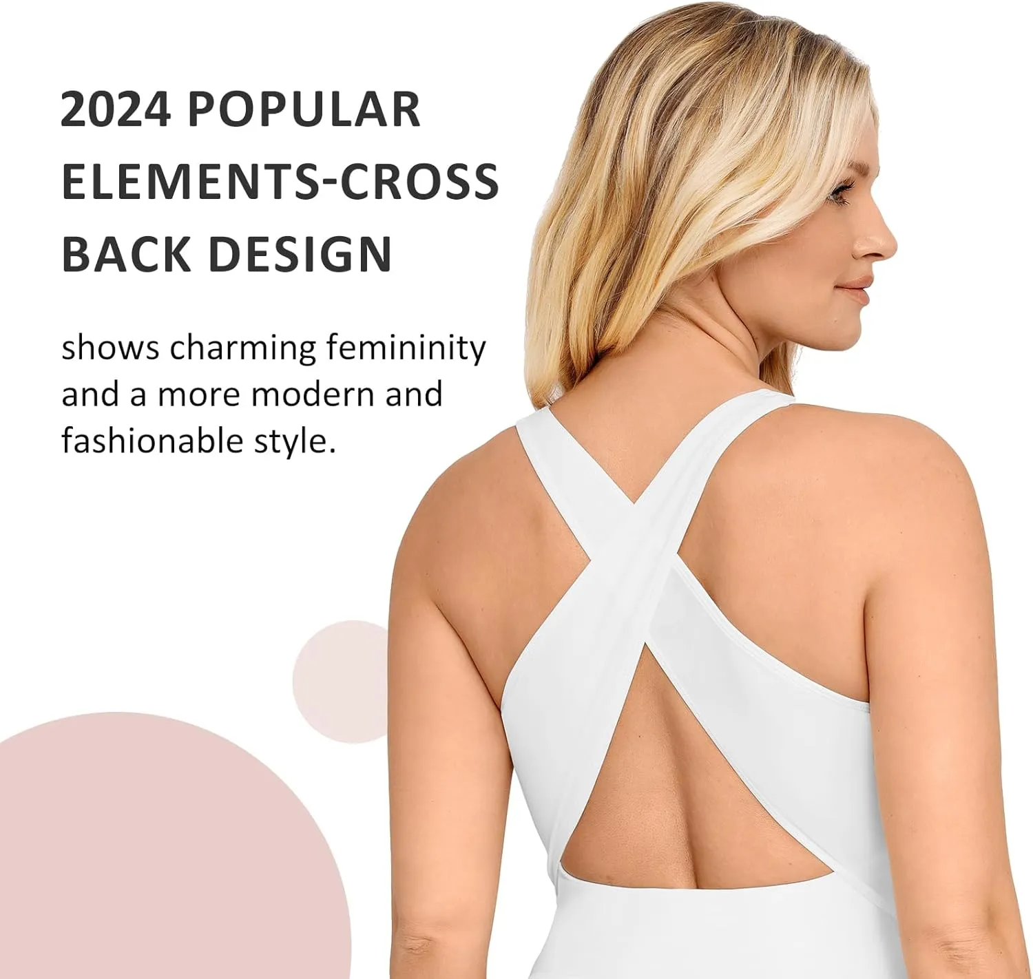 FeelinGirl Deep V Neck Bodysuits for Women Tummy Control Body Shaper Sleeveless Cross Back Tank Tops Body Suits Thong
