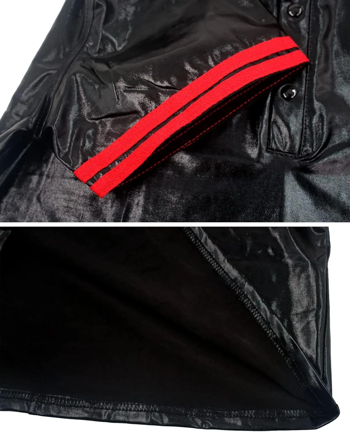 FEOYA Leather Shirt Men Shiny Slim Fit Tank Top Sexy Faux Leather Latex Clothing Wetlook Club Party Undershirts