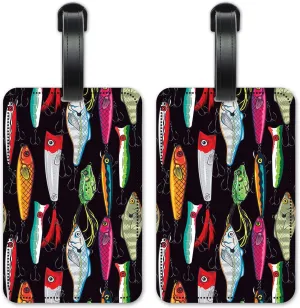 Fishing Lures - Luggage ID Tags - Suitcase Identification Cards - Set of 2