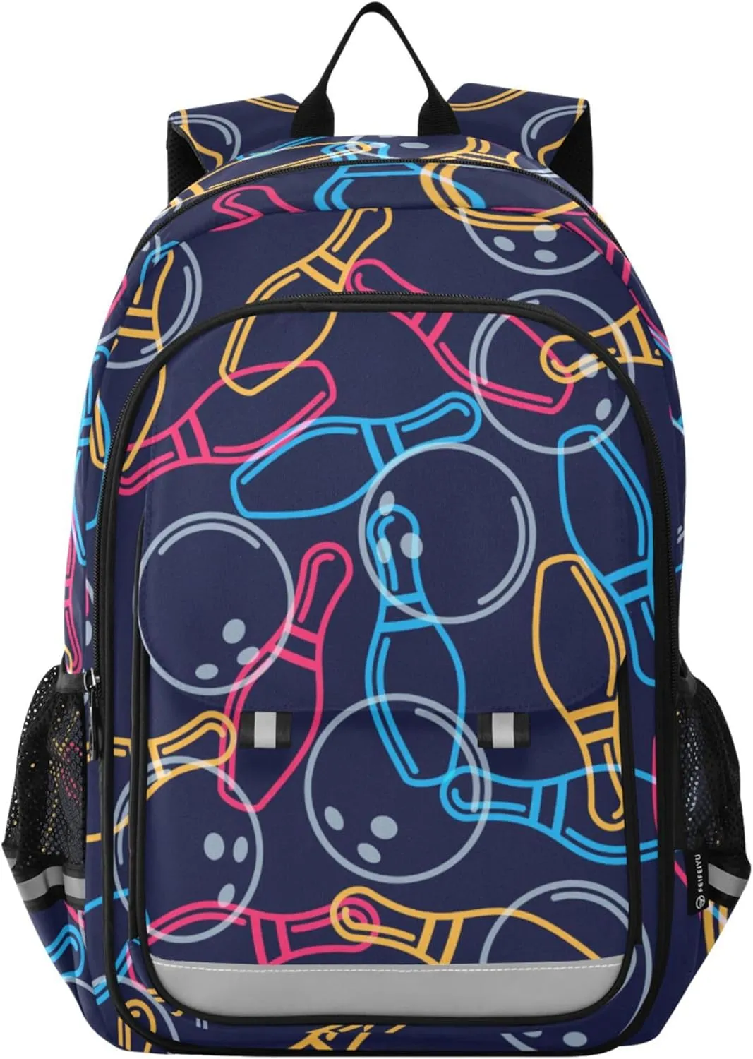 Fisyme Bowling Ball School Backpack Laptop Backpacks Bags Bookbag Travel Casual Computer Notebooks Daypacks
