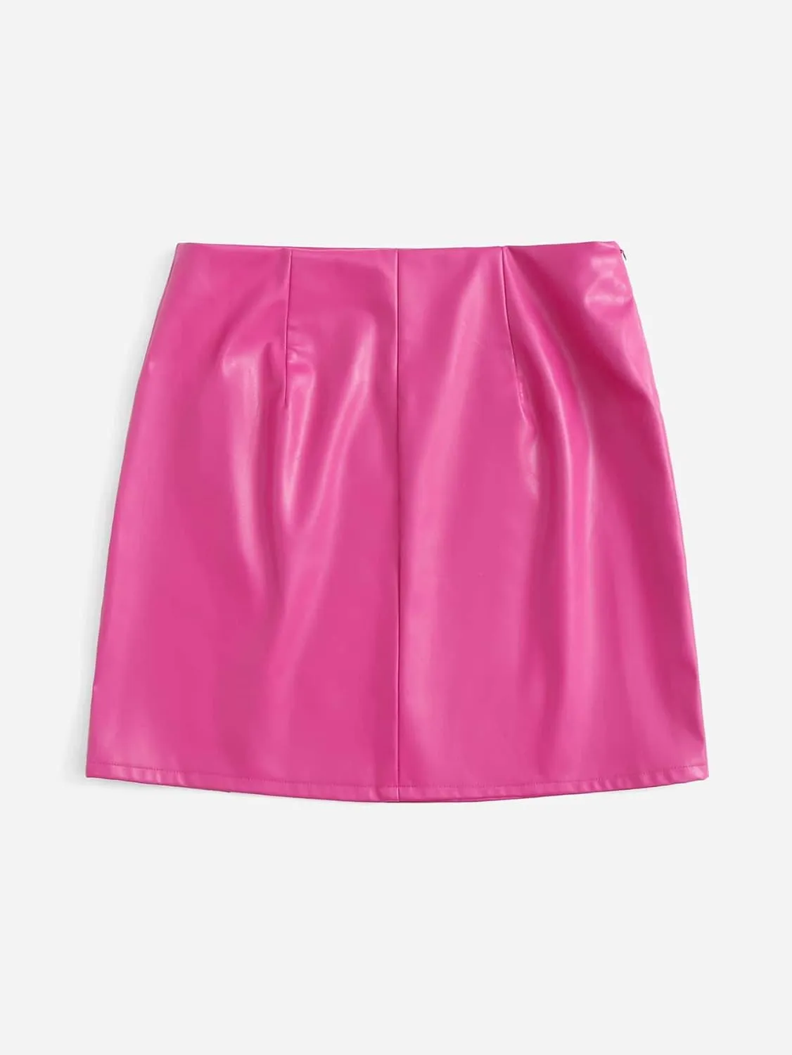 Floerns Women's Faux Leather Bodycon Split Mini Skirt