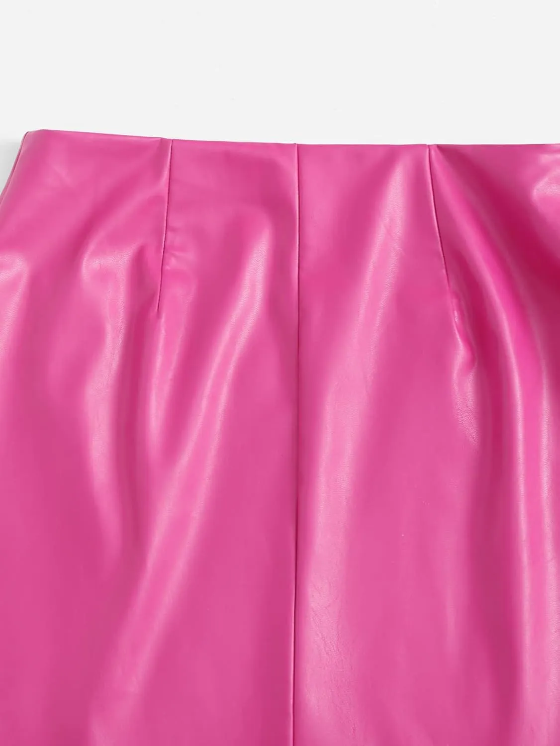 Floerns Women's Faux Leather Bodycon Split Mini Skirt