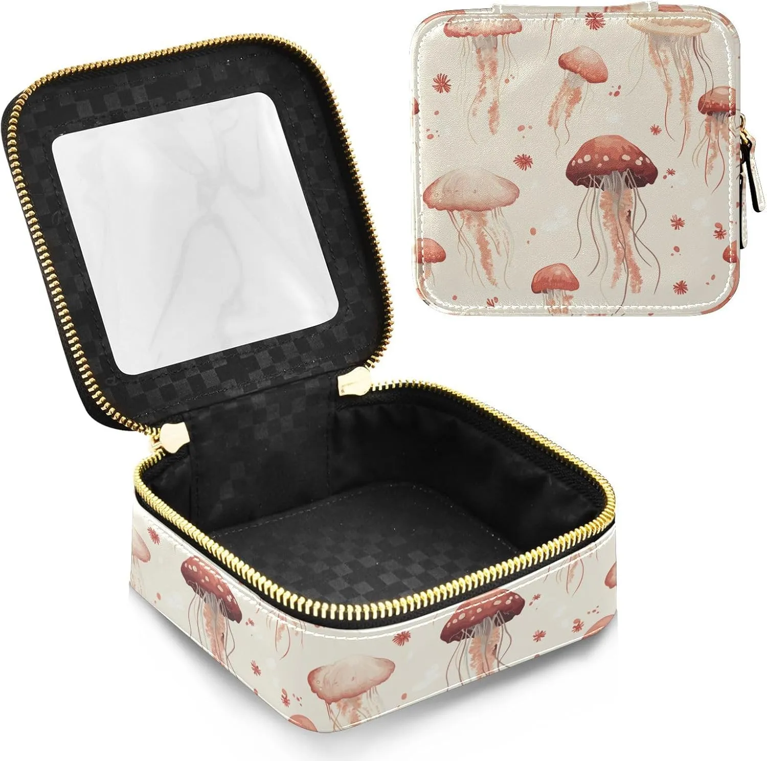 FRODOTGV Clear Makeup Bag Cute Aliens Head White Toiletry Bags with Zipper Cosmetic Organizer Case