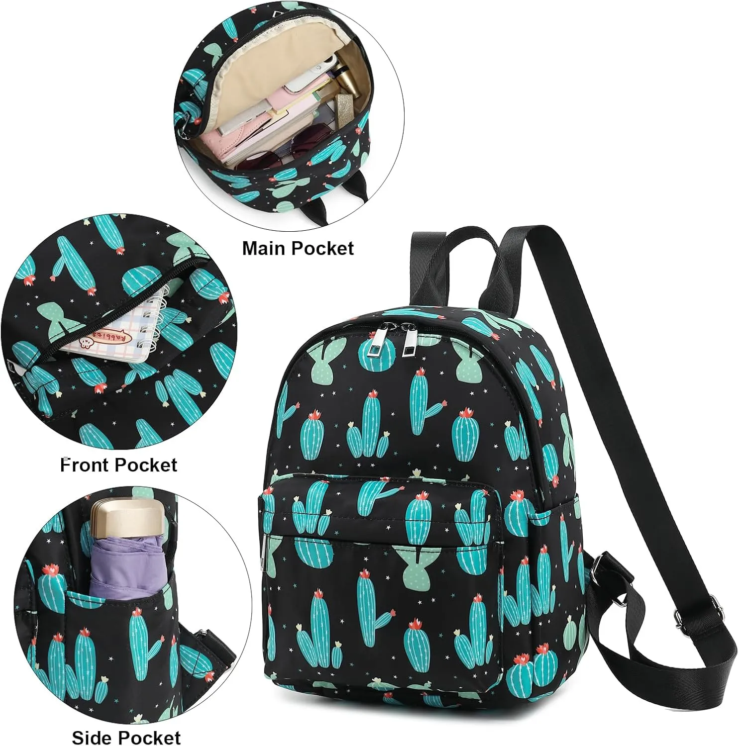 Girls Mini Backpack, Small Backpacks Purse for Women Teens Kids School Travel (Cactus)
