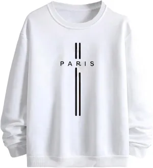 GORGLITTER Men's Graphic Crewneck Sweatshirt Oversized Drop Shoulder Ombre Long Sleeve Pullover Tops
