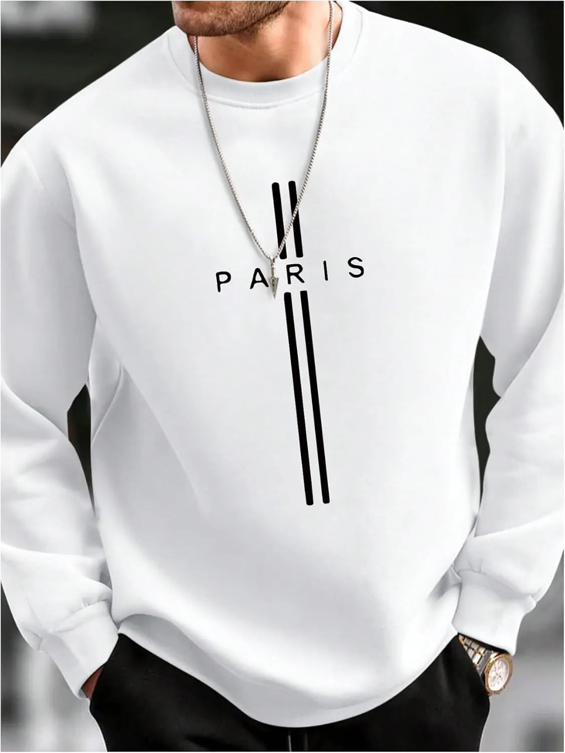 GORGLITTER Men's Graphic Crewneck Sweatshirt Oversized Drop Shoulder Ombre Long Sleeve Pullover Tops
