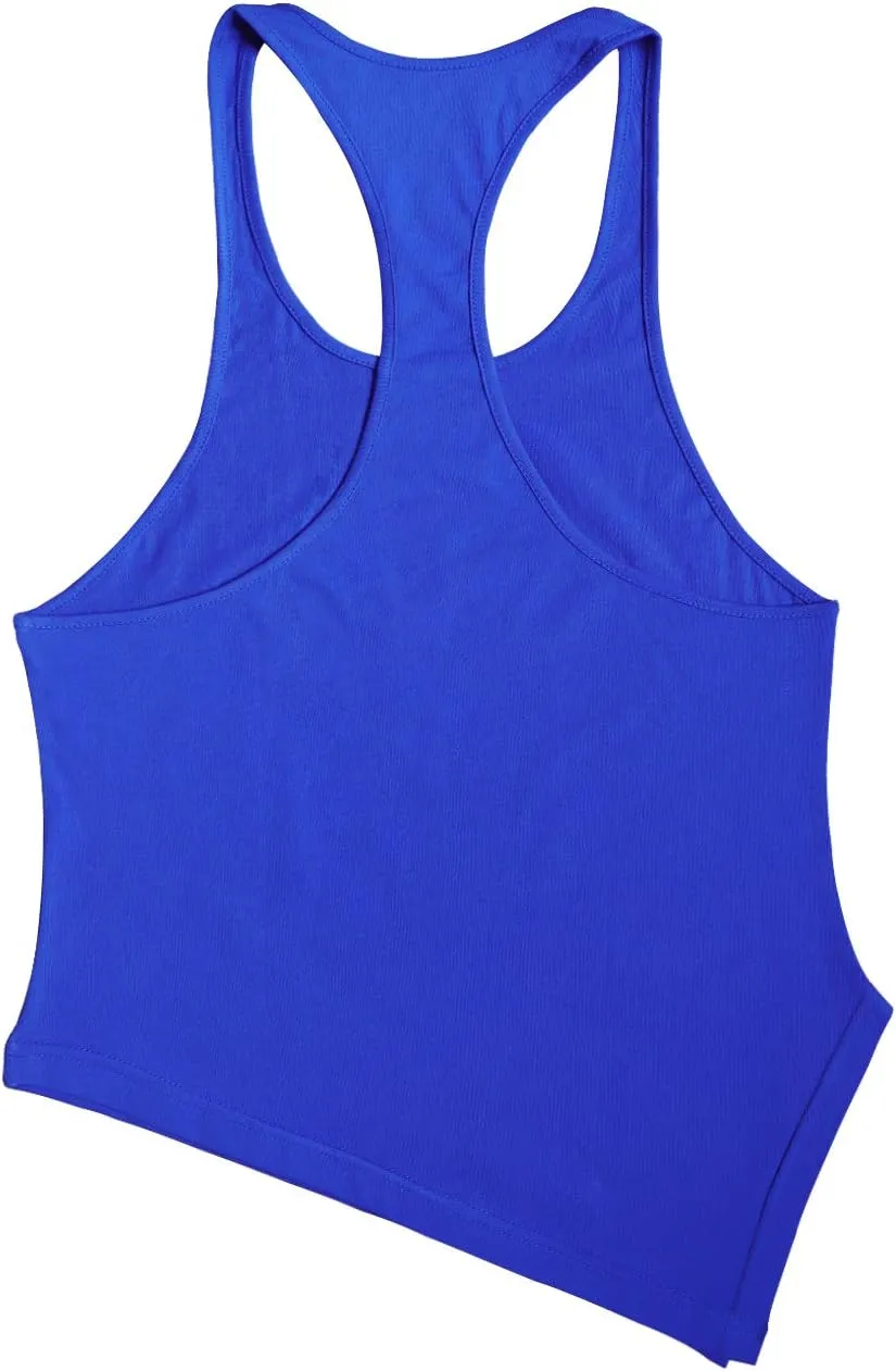 GYMAPE Mens Stringer Gym Bodybuilding Tank Tops Cotton for Workout with Arch Hem