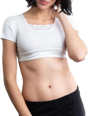 HALFTEE Peekaboo Short Sleeve Layering Tee | Crop Tops for Women & Teens | XS-3X