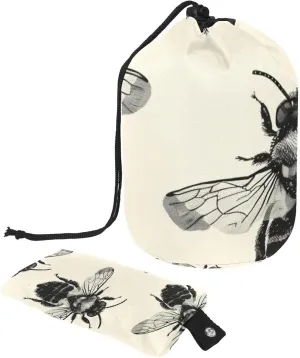 Hand-painted Mini Bee Travel Cosmetic Bags Makeup Bag for Women, Foldable Drawstring Travel Cosmetic Bags, Portable Toiletry Bucket Bag