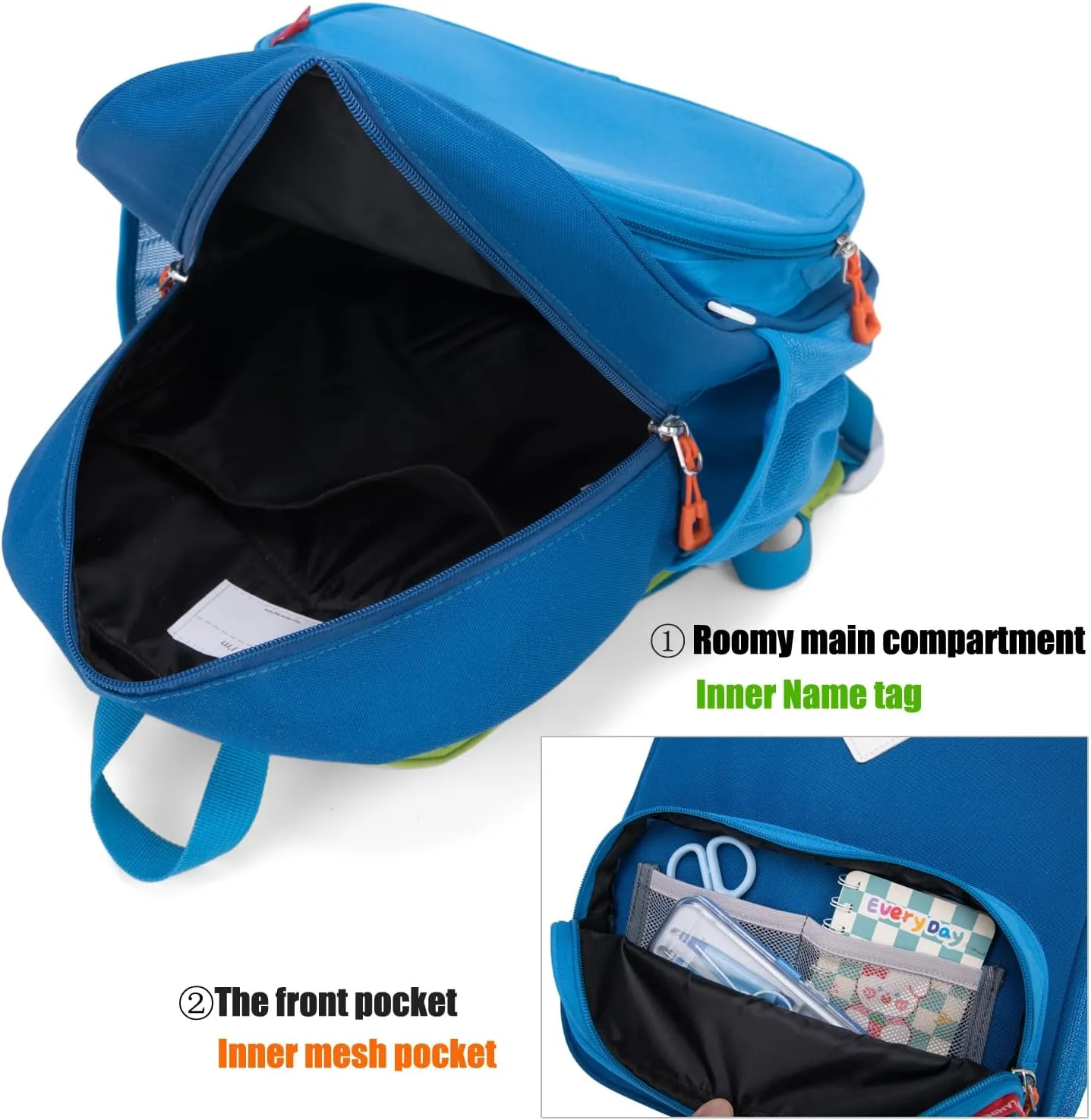 HawLander Preschool Kids Backpack, 12 inch Toddler Backpacks for Boys with Chest Strap