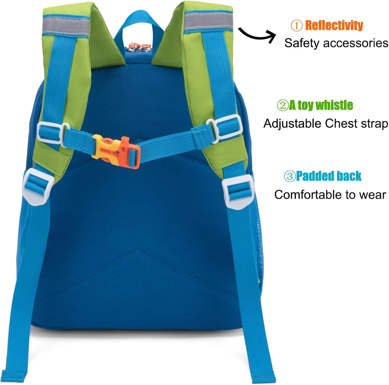 HawLander Preschool Kids Backpack, 12 inch Toddler Backpacks for Boys with Chest Strap