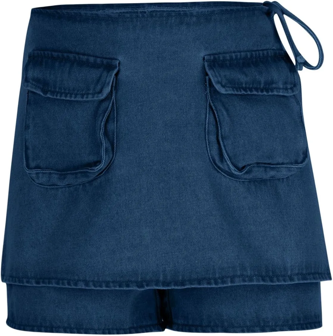 HGps8w Women's Stretchy Denim Cargo Skort Sexy High Waisted 2025 Summer Casual Mini Jean Skirt Shorts with Pockets