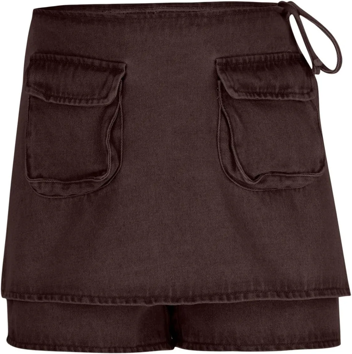 HGps8w Women's Stretchy Denim Cargo Skort Sexy High Waisted 2025 Summer Casual Mini Jean Skirt Shorts with Pockets
