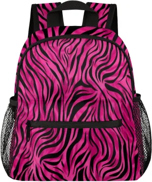 Hot Pink Leopard Toddler Backpack for Little Girls Preschool Kindergarten Small Backpack Lightweight Bookbag Waterproof Mini Travel PreSchool Student Bookbags