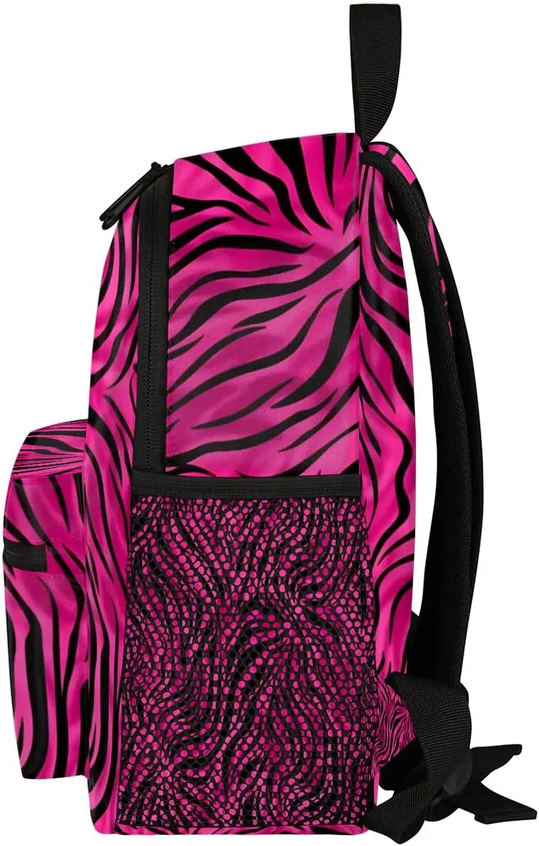 Hot Pink Leopard Toddler Backpack for Little Girls Preschool Kindergarten Small Backpack Lightweight Bookbag Waterproof Mini Travel PreSchool Student Bookbags