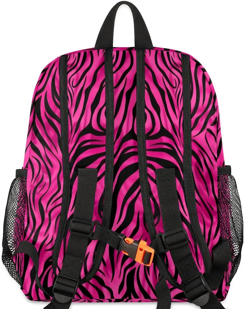 Hot Pink Leopard Toddler Backpack for Little Girls Preschool Kindergarten Small Backpack Lightweight Bookbag Waterproof Mini Travel PreSchool Student Bookbags