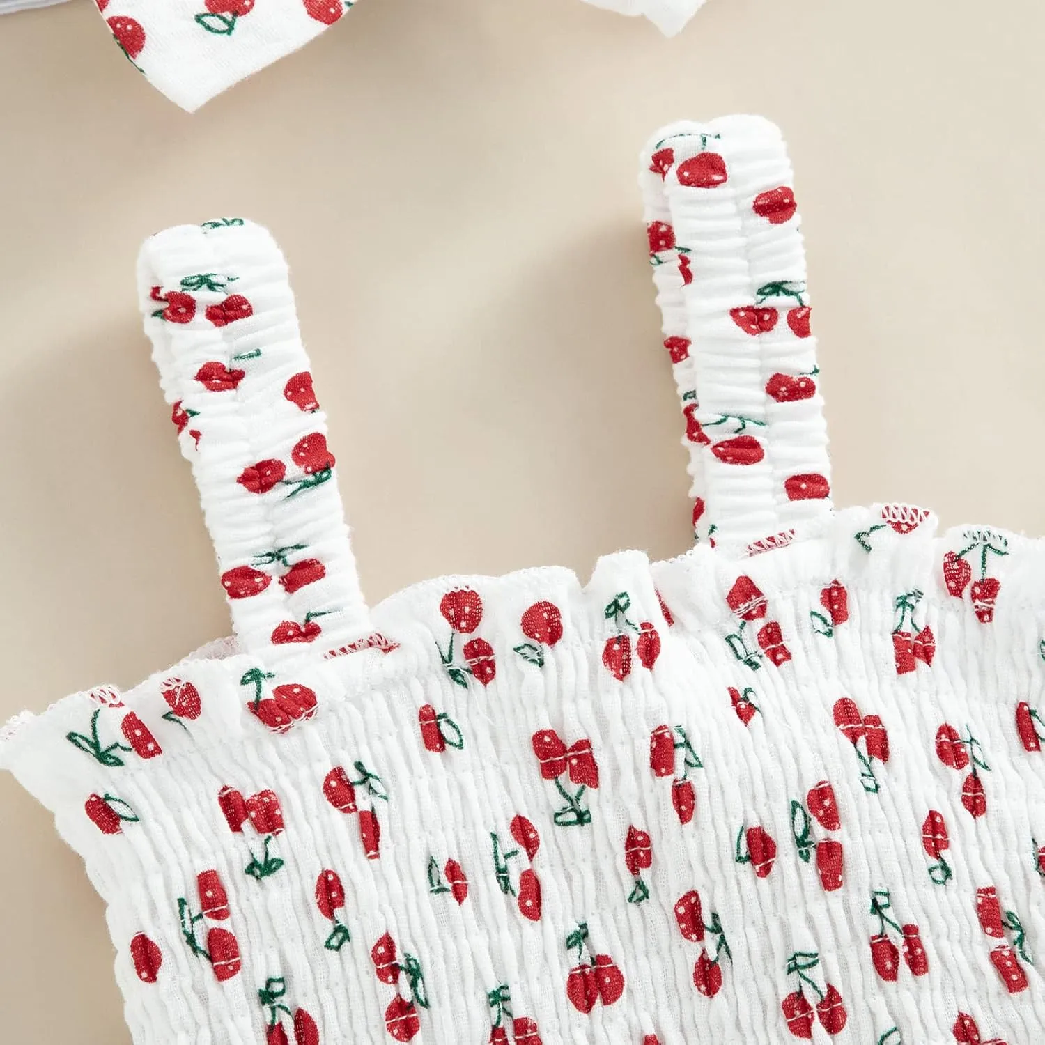 Infant Baby Girls Romper Dress 3 6 9 12 18 Months Onesie Summer Clothes Ruched Jumpsuits Hem Bodysuits Headband