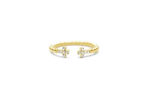 It Fits! Pavé Cross Droplet Wire Ring