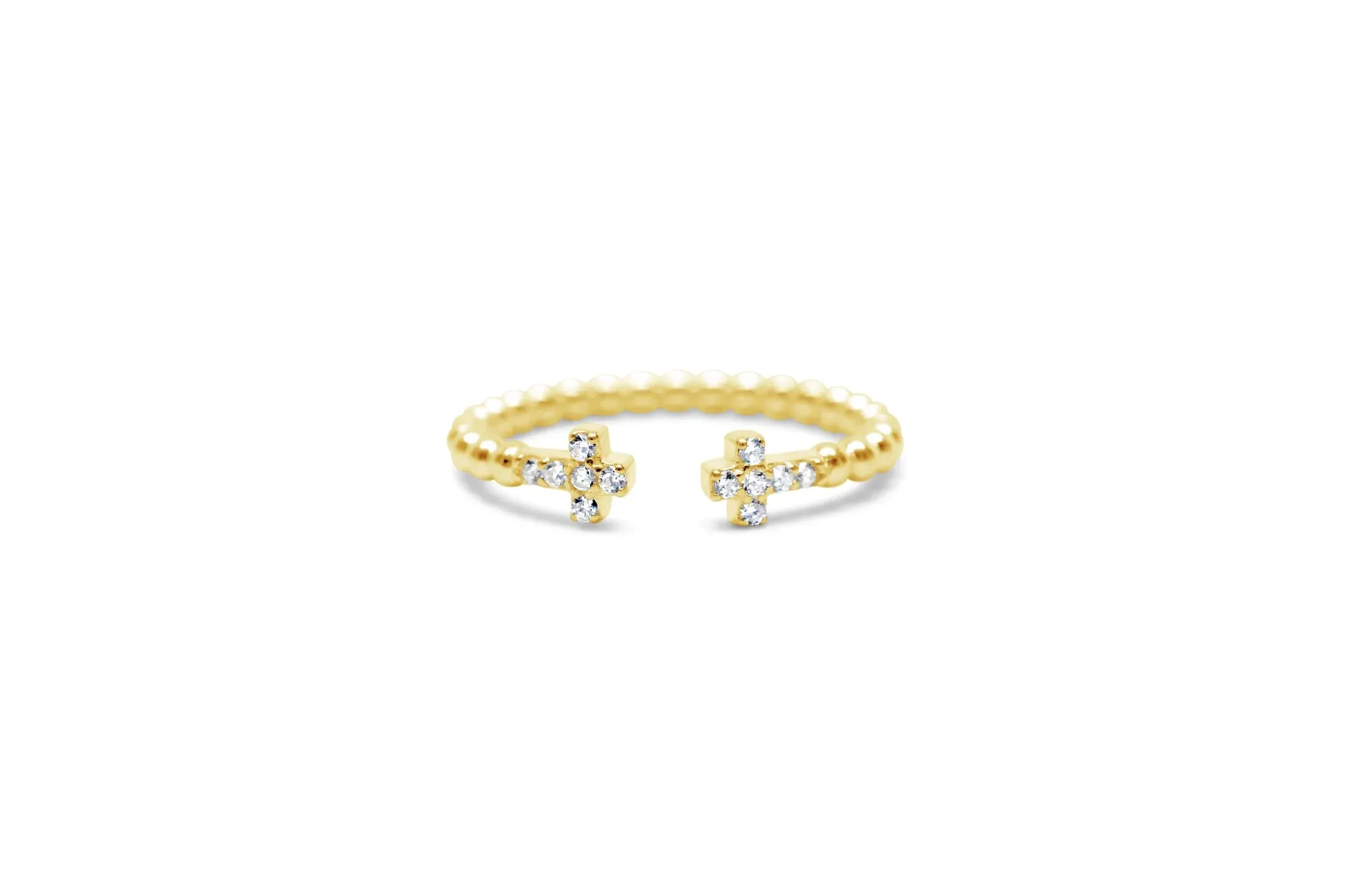 It Fits! Pavé Cross Droplet Wire Ring
