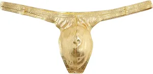 JEsilunmaMY Mens Stretch U Convex Thongs Low Waist Shiny Leather Pouch G-String Briefs Sexy Panties T-Back Bikini Underwear