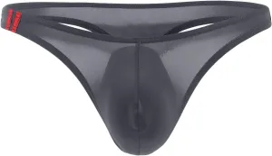 JEsilunmaMY Sexy Ice Silk Thong for Men Low Rise Bulge Pouch G-String Bikini Briefs See Through Supporter Jockstrap Underwear