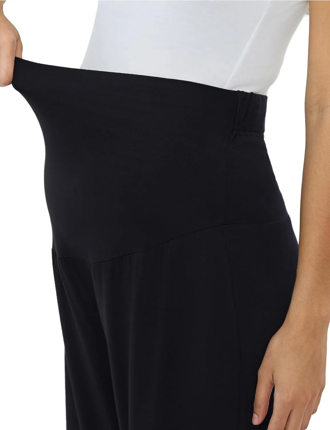 Joyaria Maternity Pants Summer Pregnancy Pants Wide Leg for Work Loose Lounge Pants Over The Belly Stretchy Sweatpants