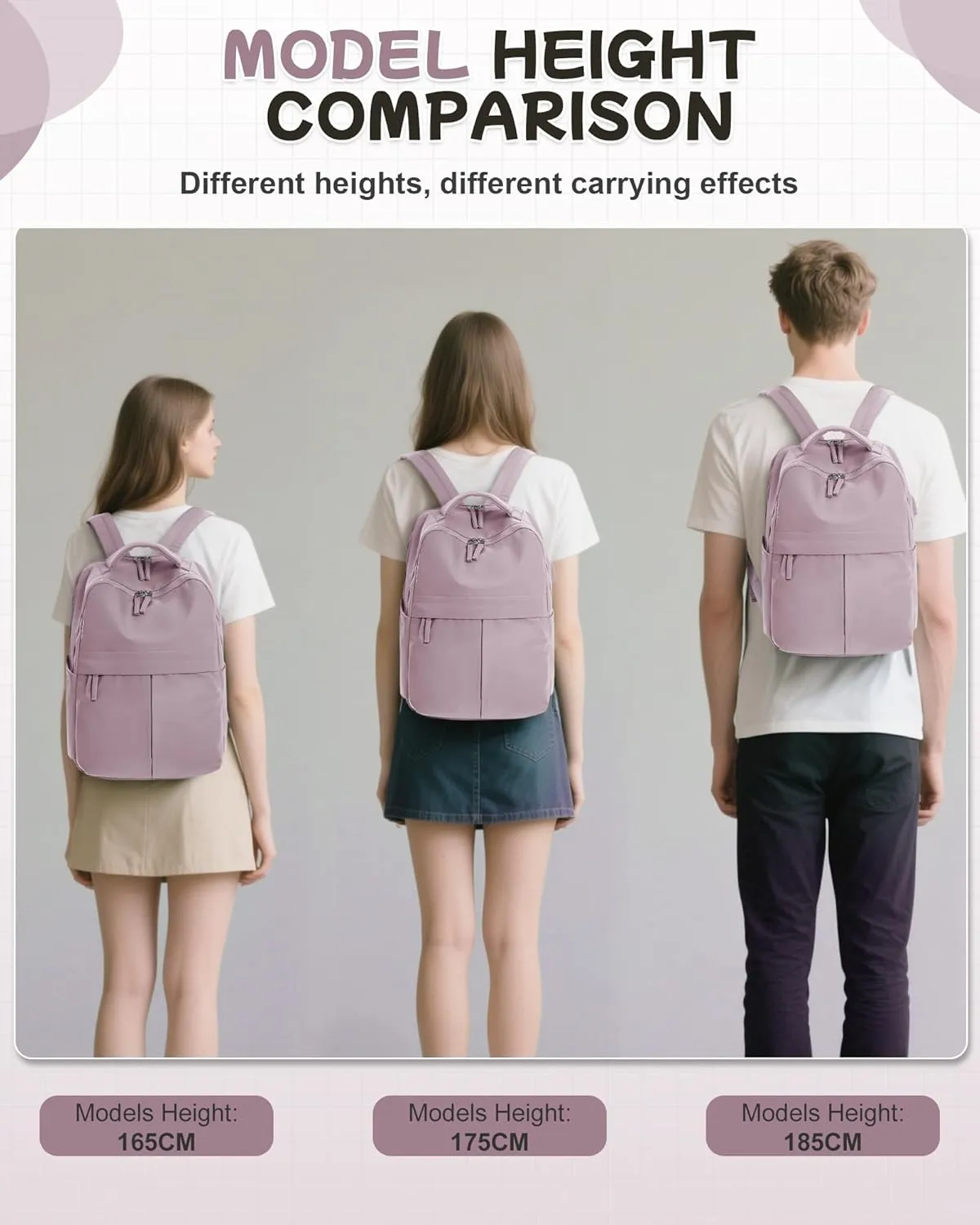 Laptop Backpack for Women Men Gym Work Backpack Casual Daypack Backpacks Small Travel Backpack for Traveling on Airplane Lightweight College Teacher Backpacks for Women Purple