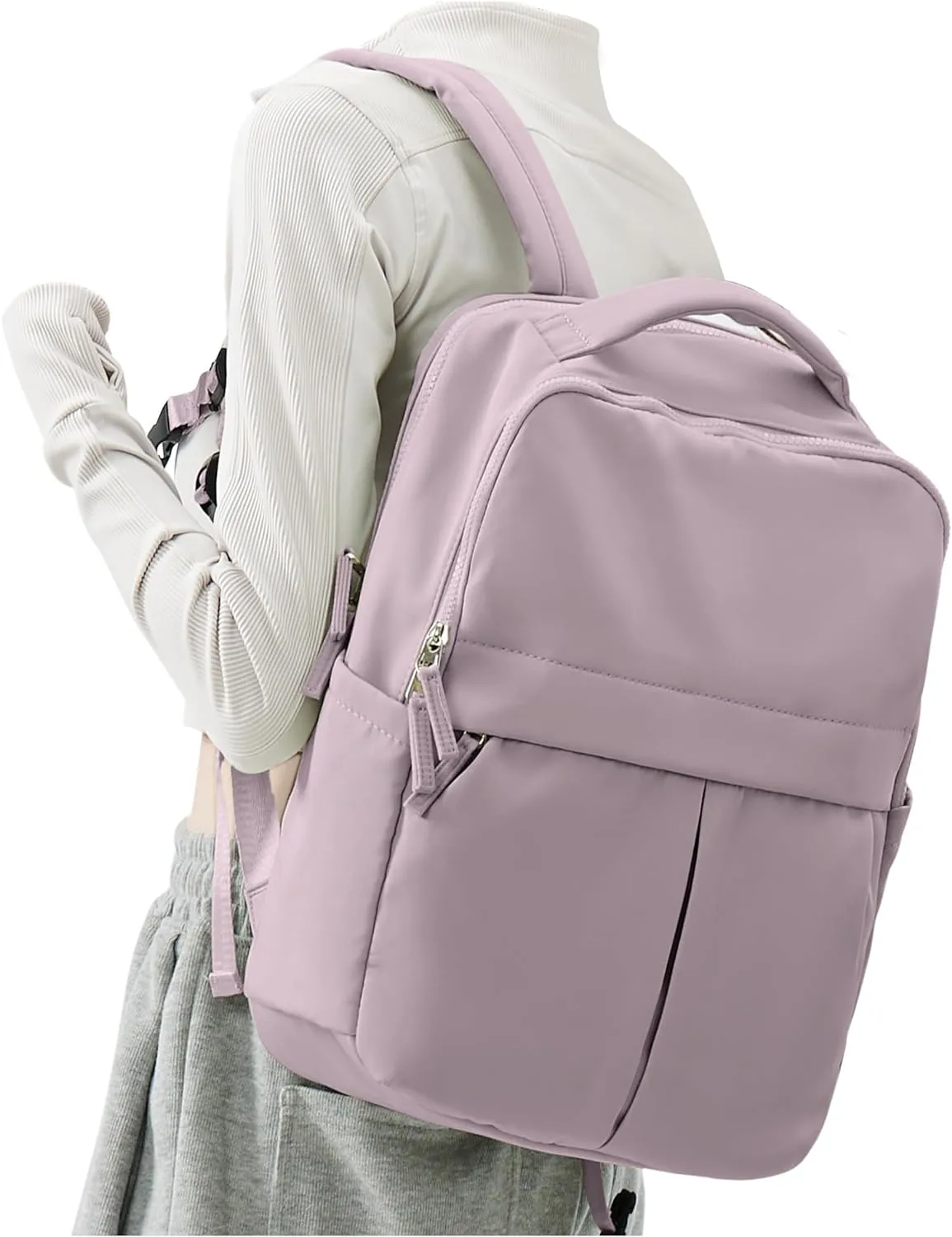 Laptop Backpack for Women Men Gym Work Backpack Casual Daypack Backpacks Small Travel Backpack for Traveling on Airplane Lightweight College Teacher Backpacks for Women Purple