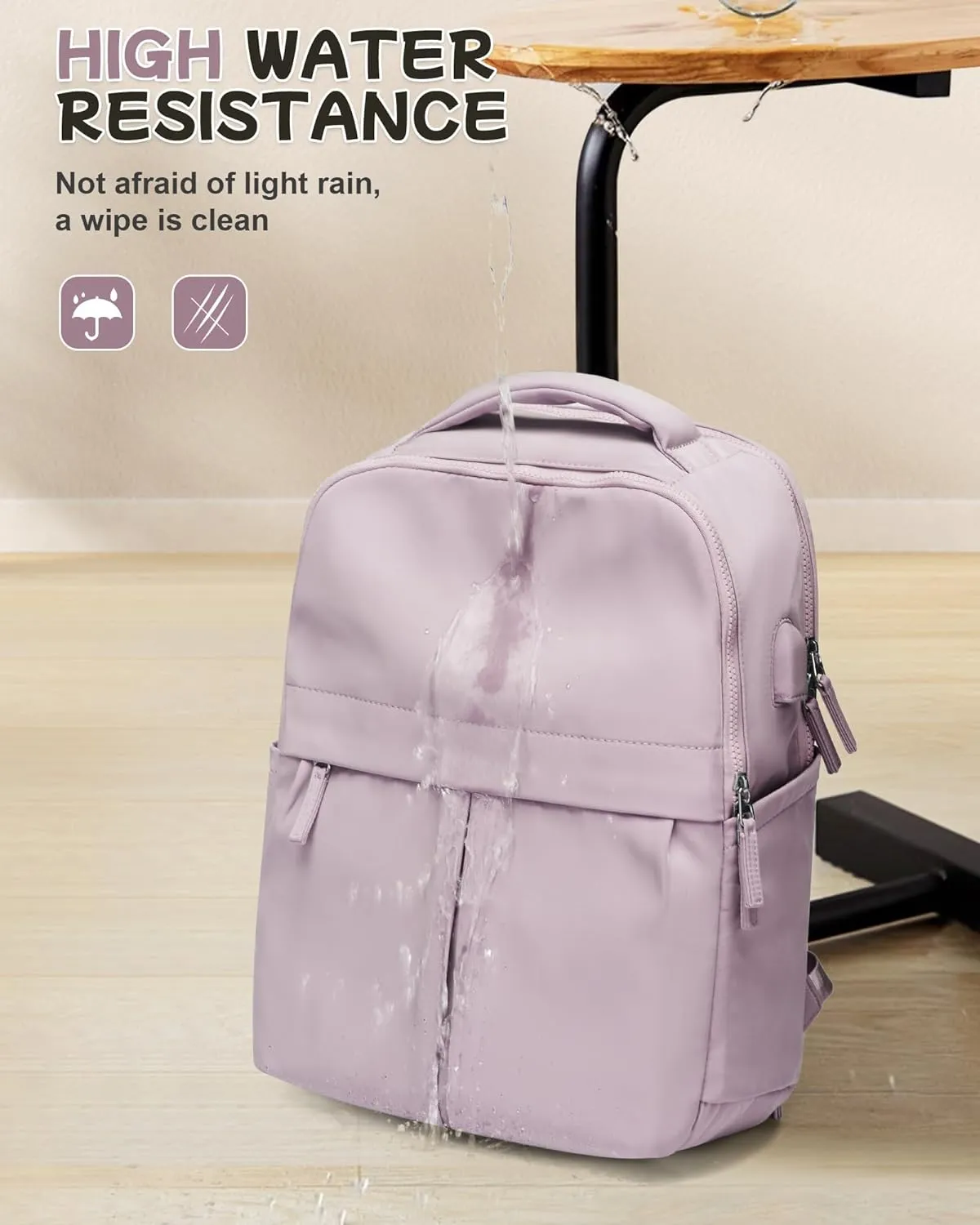 Laptop Backpack for Women Men Gym Work Backpack Casual Daypack Backpacks Small Travel Backpack for Traveling on Airplane Lightweight College Teacher Backpacks for Women Purple