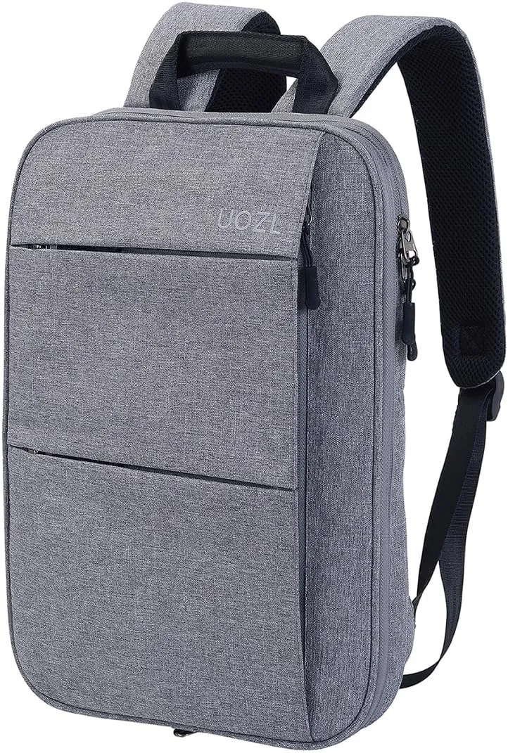 Laptop Backpack Slim & Expandable with Hidden Built-in Usb Spill-Resistant Notebooks Bag Case for Most 13-15 Inch MacBooks Surface-Books Dell HP Lenovo Asus Computers (Grey-Grey)