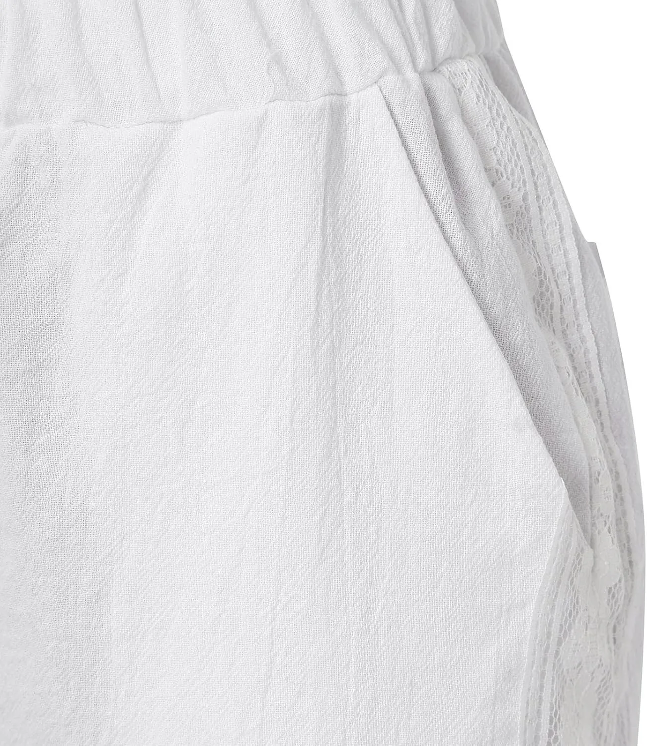 LCMTWX Vacation Linen Outfits for Women 2025 with Pockets Wide Leg Cropped Pants for Women Capri Pants 2025 Pants with