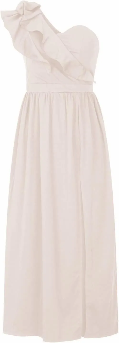 Maxi Dresses for Women One The Shoulder Dress Flowy Long Dresses Sexy Split Party Dress Trendy Ruffle Sundresses
