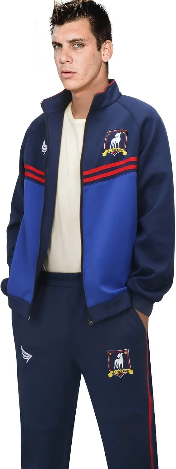 Mens Football Coach Costume Blue Jacket Pants Tracksuit Coat Soccer Suit Sportswear Training Halloween Cosplay Outfit