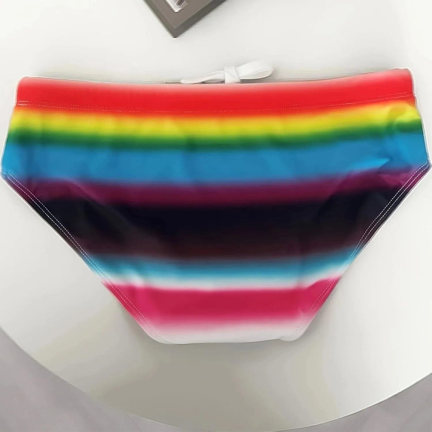 Mens Swim Briefs Sexy Triangle Graphic Print Beach Shorts Moisture Wicking Swimwear for Board Lightweight Summer Fashion