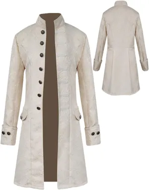 Mens Vintage Tailcoat Jacket Goth Long Steampunk Formal Gothic Victorian Frock Coat Costume for Halloween