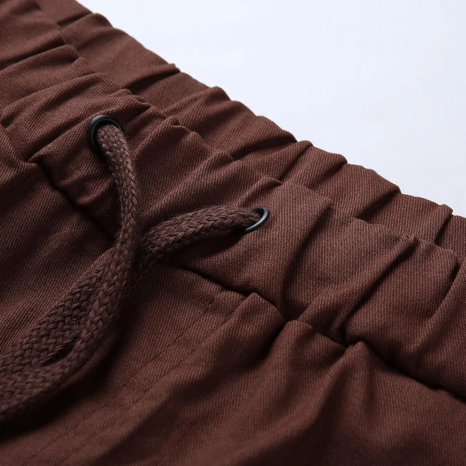 Mens Workout Cargo Sweatpants Joggers Pants Cotton Drawstring Chino Cargo Pants for Hiking Outdoor Jogging Mens Cargo