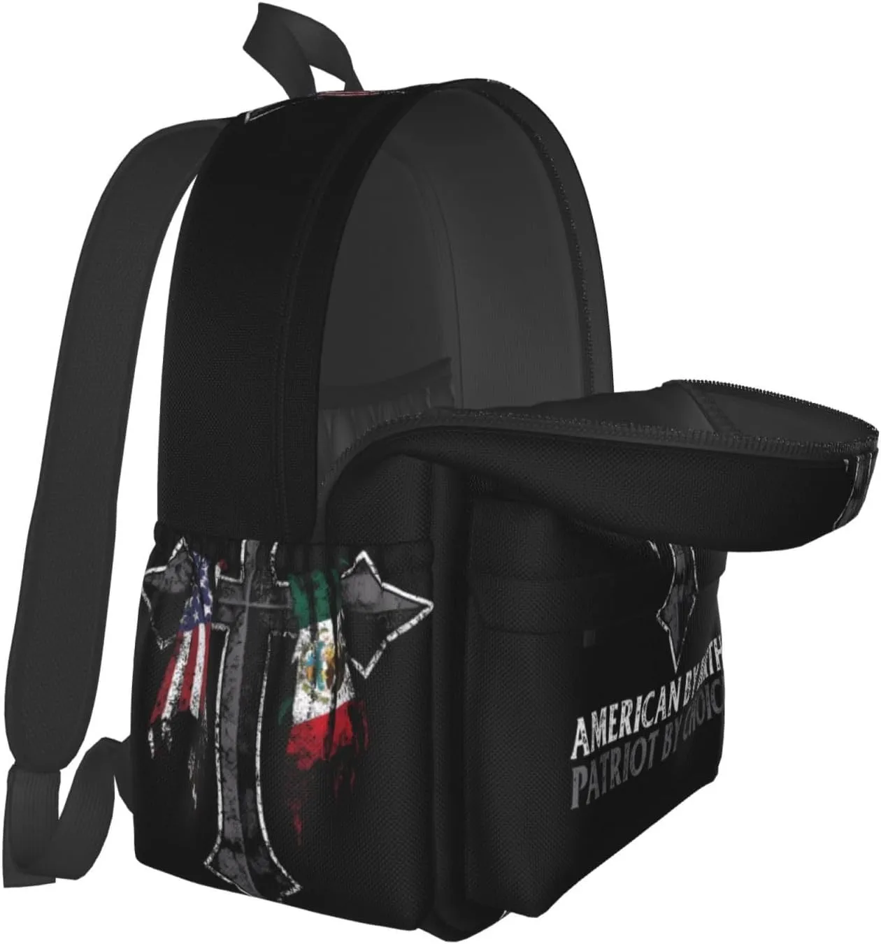 Mexican By Blood American By Birth Patriot By Choice Laptop Commuter Backpack Shoulder Bag Casual Back Pack Daypack Bags With Side Pockets For Work Travel Daily Use