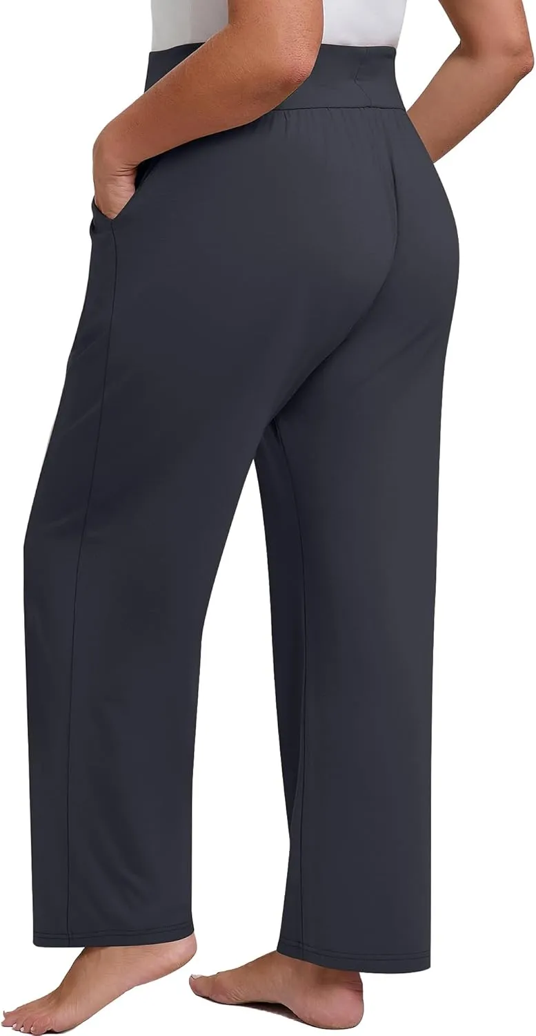 Neer 3 Pack Women's Plus Size Lounge Pants, Wide Leg Yoga Pants Baggy Drawstring Sweatpants with Pockets Casual Loose Jogger