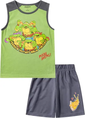 Nickelodeon Teenage Mutant Ninja Turtles Boys 2 Piece Shirt and Shorts Set for Toddlers