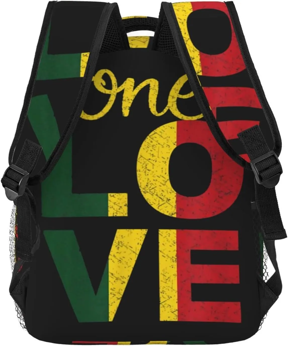 One Loves Jamaican Rasta Reggae Backpack Double Shoulder Bag 15 Inch Laptop Bagpack for Hiking Work Camping Travel