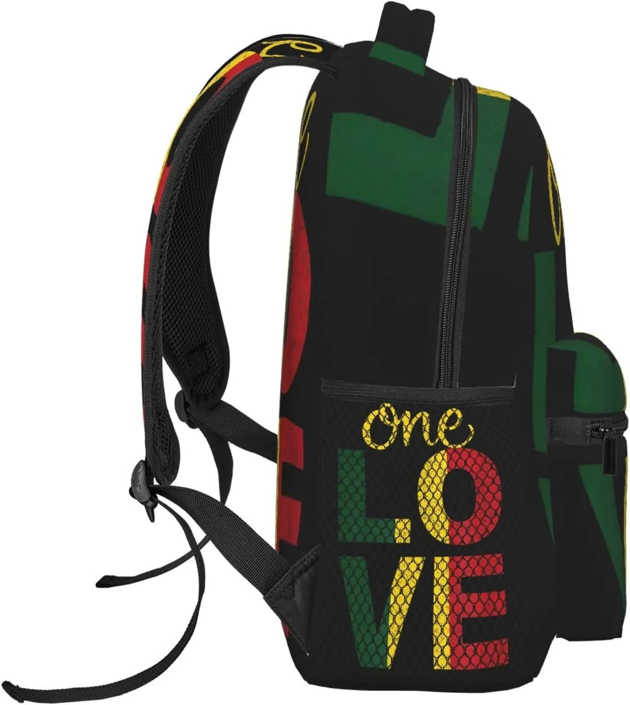 One Loves Jamaican Rasta Reggae Backpack Double Shoulder Bag 15 Inch Laptop Bagpack for Hiking Work Camping Travel