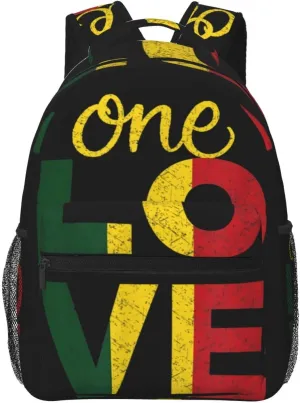 One Loves Jamaican Rasta Reggae Backpack Double Shoulder Bag 15 Inch Laptop Bagpack for Hiking Work Camping Travel