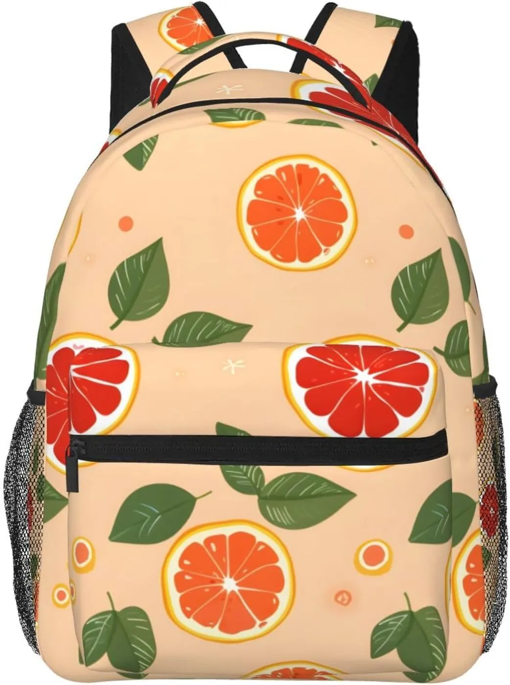 Orange Cartoon Print Lightweight Laptop Backpack Lightweight Multipurpose Travel Casual Daypack Unisex College Backapcks for Men Women Adults Hiking Traveling Camping