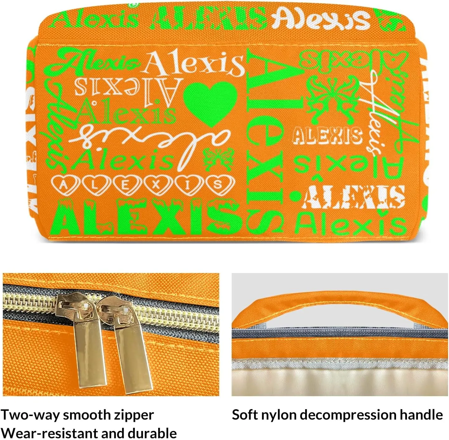 Orange Green Mummy Bag Custom with Name Tote Bag Personalized Diaper Bag Backpacks Gift