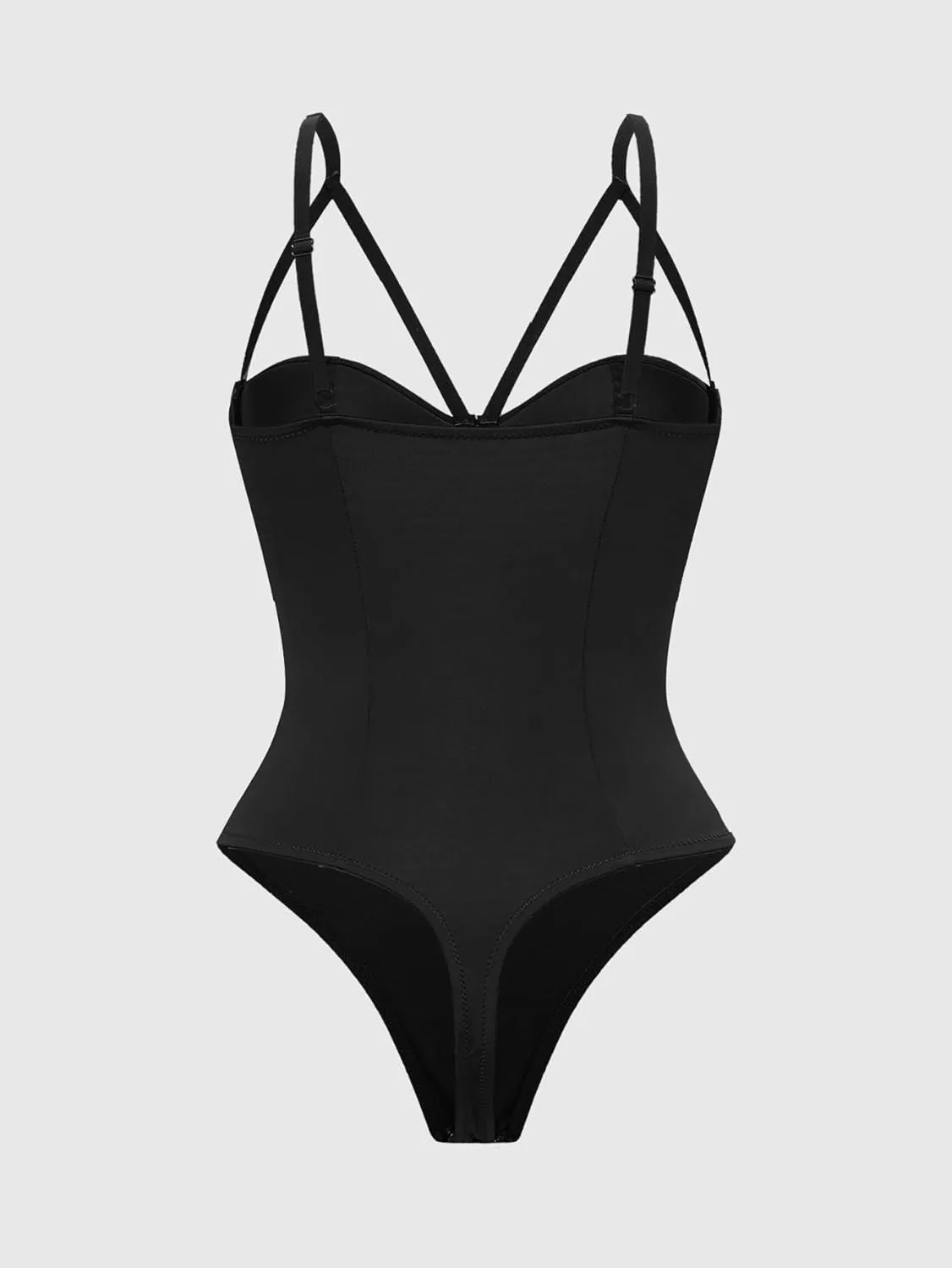 OYOANGLE Women's Sexy Cut Out Underwire Shapewear Bodysuit Strappy Sleeveless Party Bodysuits Cami Tank Tops