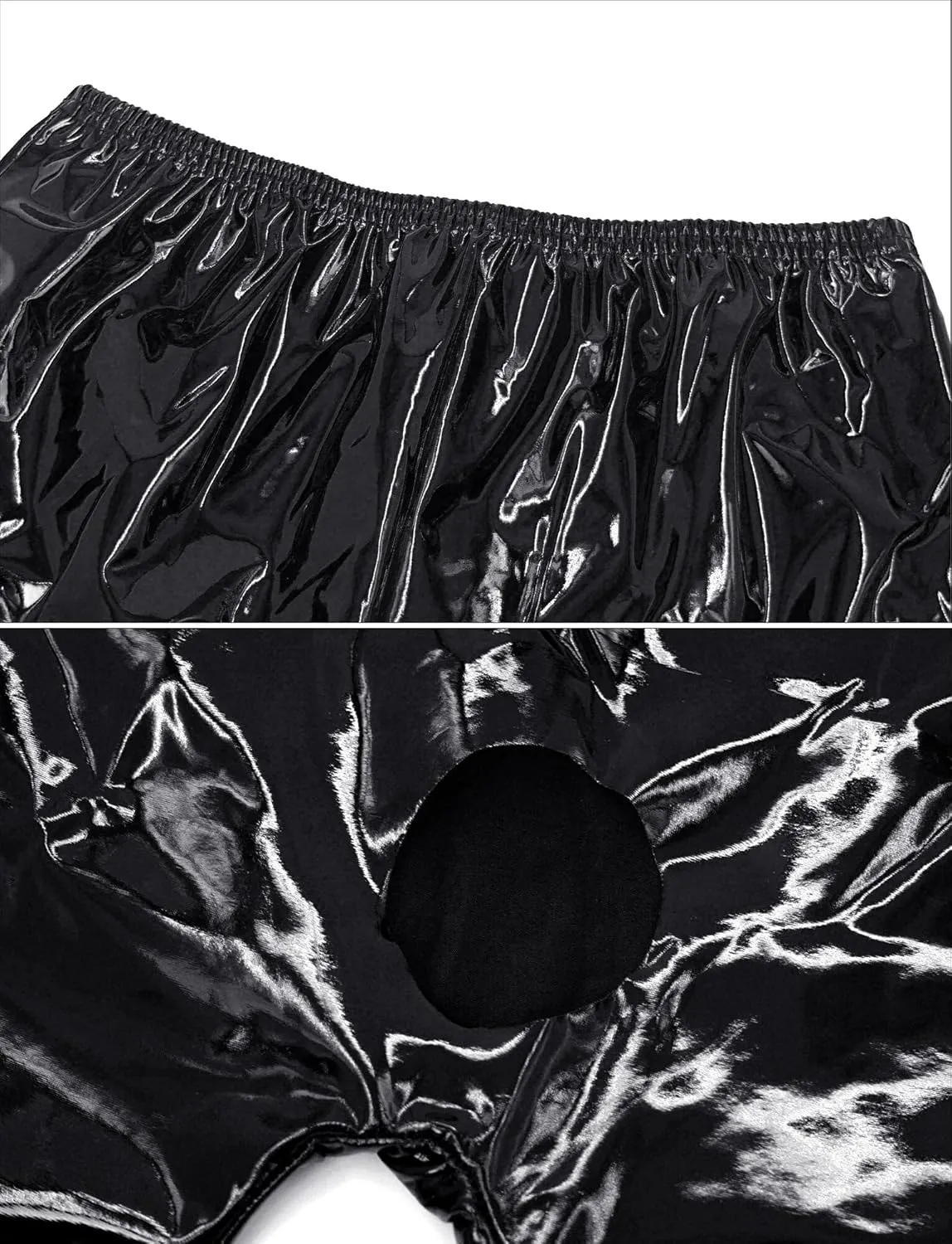 Panegy Men's Tight Faux Leather Shorts Boxer Briefs Cheecky Underwear Bikini Panties